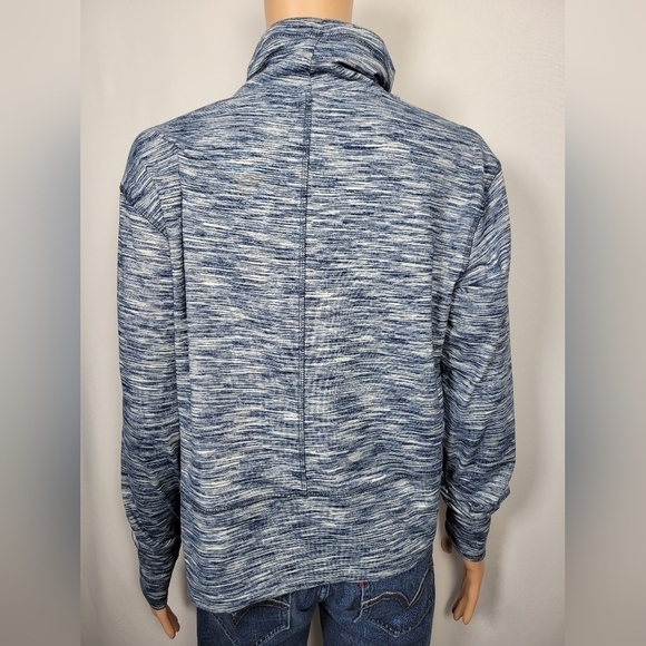 RBX Cowl Neck Blue Pattern Pullover - Picture 3 of 11